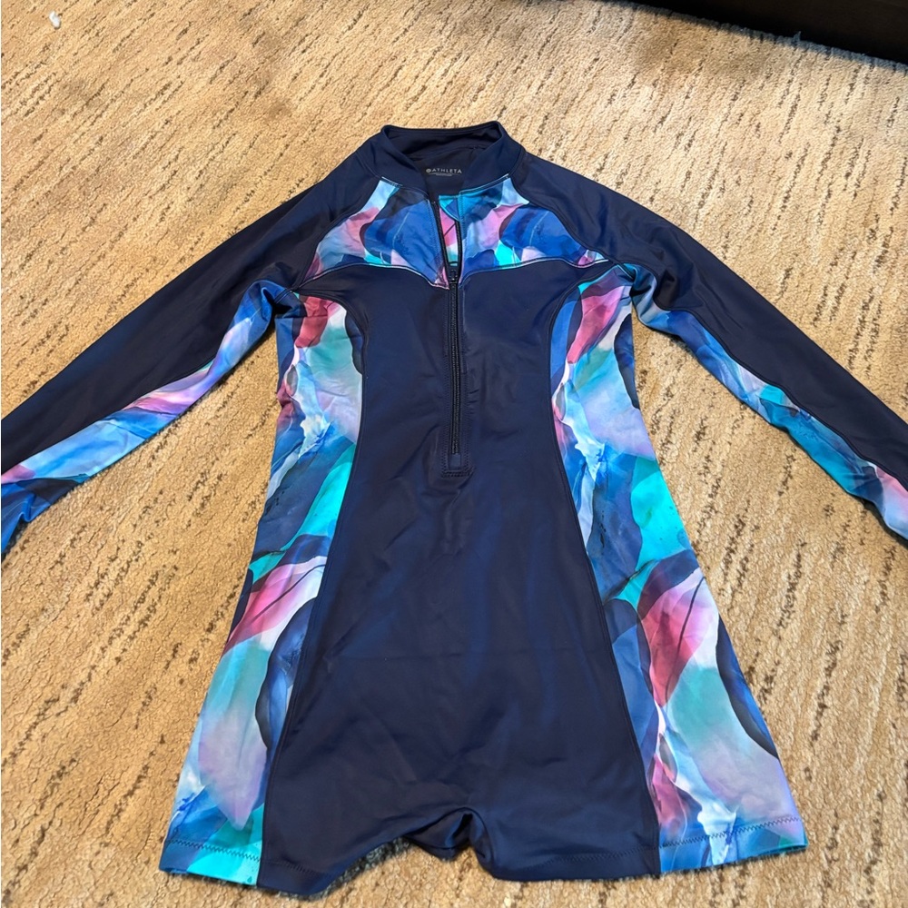 Athleta Blue Long Sleeve Swimsuit